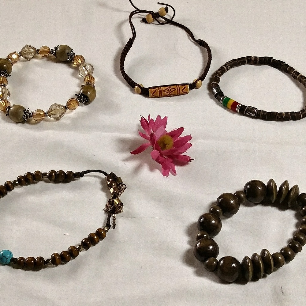 Lot of 5 wooden Bracelets